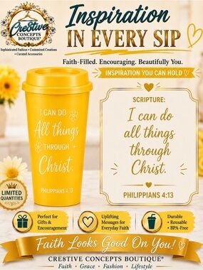 Inspirational Faith 16 oz Reusable Cup with Lid